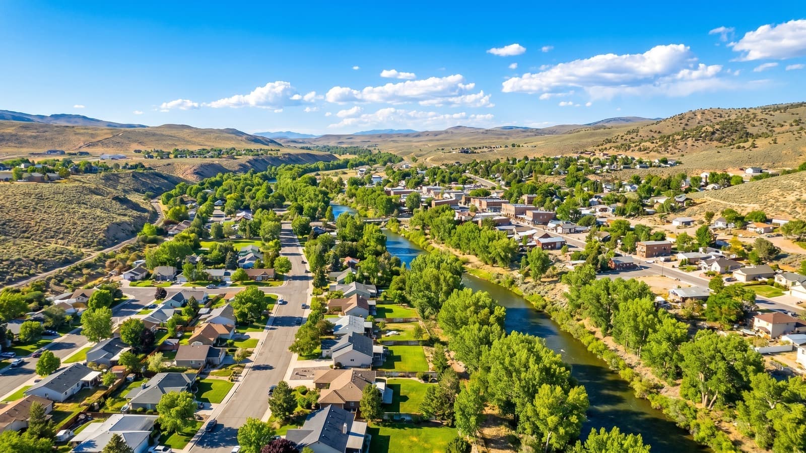 New construction homes in Dayton, Nevada along the Carson River corridor with high-desert hills beyond
